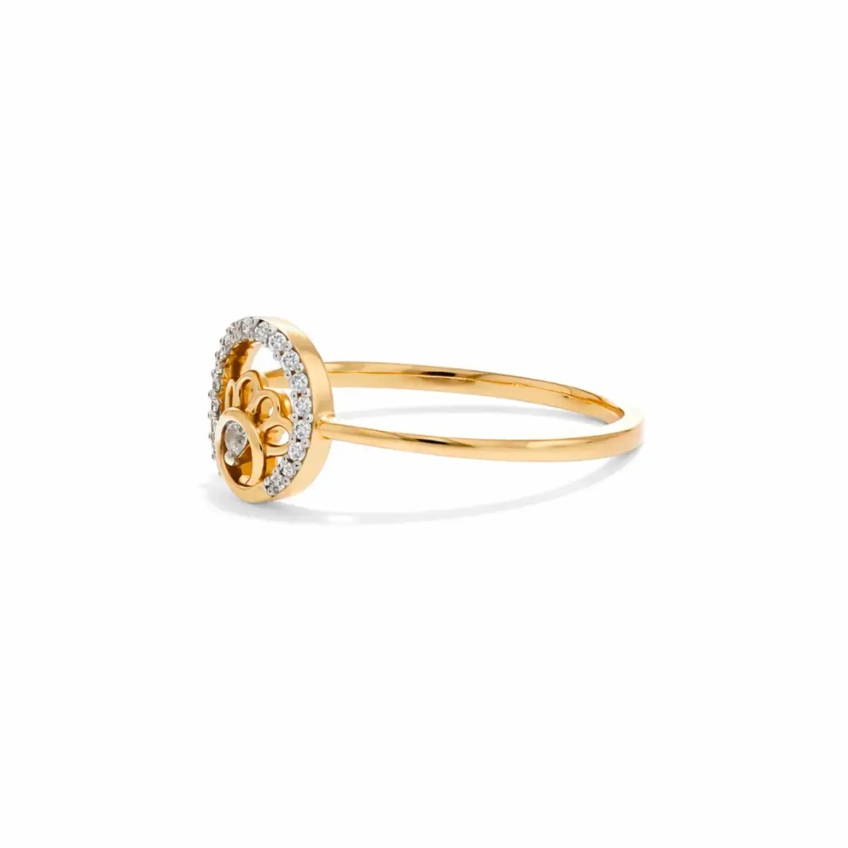 0.06 CT NATURAL DIAMOND WOMENS RING 18K GOLD